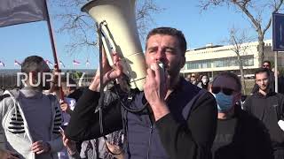 Serbia: Protesters rally for lithium mining ban during Statehood Day celebrations in Belgrade