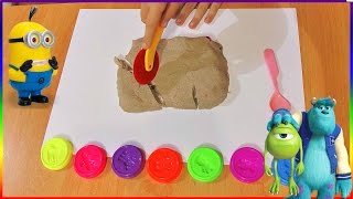 Корпорация монстров Маша Спанч боб Миньен игрушки распаковка Surprise Play Doh Kinder Joy Toys