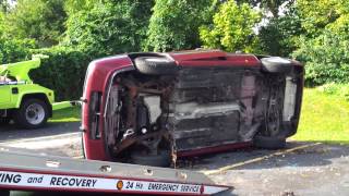 Flatbed flipping a car tow truck
