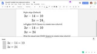 EquatIO®: How to Align Multiple Lines