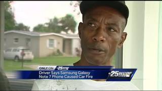 Driver says Samsung Galaxy Note 7 Phone Caused Car Fire