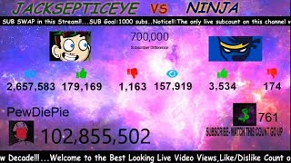 PewDiePie Live Sub Video Views Count 2020 Jacksepticeye vs Ninja 2020