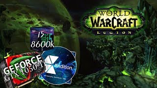 World of Warcraft: Legion 7.3.5 [PTR] | i5 8600k | GTX 1050 Ti 4 GB | FPS graph