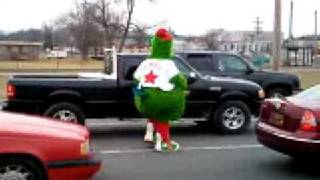 Phillies Phanatic at Season's Pizza on Concord Pike
