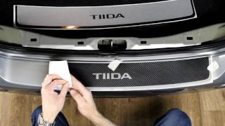 Наклейка на задний бампер для Nissan Tiida (Ниссан Тиида) Седан