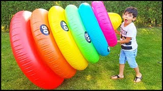 Collecting Colors Stacking Rings with Finger Family Songs for Children