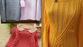 Hand knitted girls sweater designs idea