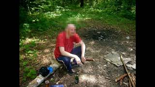 ПМ (р-411):  мы  с  дружбаном  по  пьянке  испытываем  аппарат  в  лесу