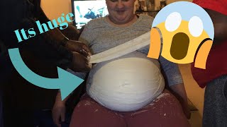 PREGNANT BELLY CAST!! (SHE HATED IT)