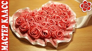 Сердце Канзаши / Бант на выписку / Поясок 9-й месяц / Мастер класс Куликовой