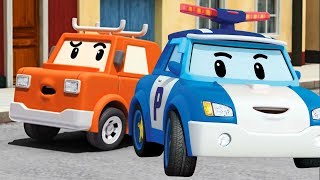 Çizgifilm Robocar Poli. Arabaların arkasından koşmayın!