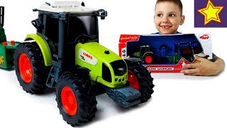 Машинки Игрушки Dickie Toys Трактор с прицепом, звуком и светом Toys for kids