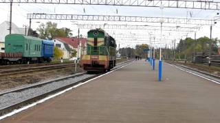ЧМЭ3-4232 едет по станции Малин