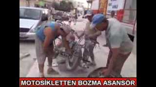 Motosikletten inşaat asansörü yaptı