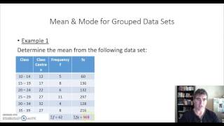 Mean & Mode for Grouped Data