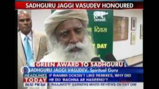 Isha Foundation: Sadhguru Makes Headline News; Accepts Environmental Achievement Award.