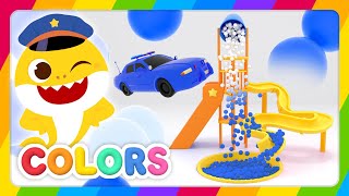 にじいろ パトカー | 英語でいろあそび | どんな色がすき？ | フォニックスと色のなまえを学ぼう | のりもの | 知育動画 | Magic Slide | ピンキッツ・ベイビーシャーク