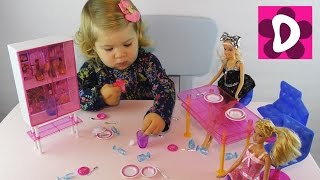 Распаковка Набора Барби Обед с Подружкой в Кафе Barbie Doll Set unboxing