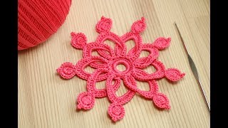 Вязание ЦВЕТКА крючком - мастер класс - Crochet 3D Flower Pattern