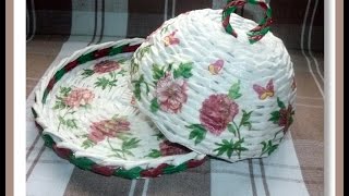 Декупаж салфеткой плетеных изделий / Decoupage napkin wickerwork