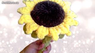 Амигуруми: схема Подсолнух. Игрушки вязаные крючком - Free crochet patterns.