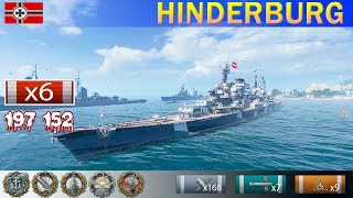 ✔ Бой на Крейсере "Hindenburg" X уровень Германия | [ WoWS ] World of WarShips REPLAY