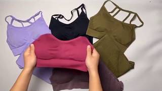 Women's Laces Top Bra & Holed Leggings Yoga Fitness Outfit Set