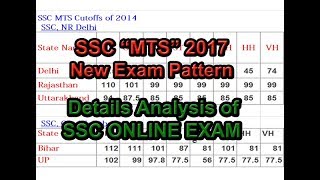 SSC MTS ONLINE EXAM 2017 NEW PATTERN & SSC MTS Cut-off 2017