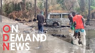GRAPHIC: Illegal Oil Refinery EXPLODES in Nigeria