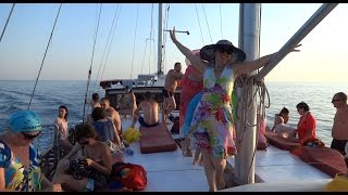 Купание в открытом море. Шхуна "Морской волк", дельфины (Часть II) Sochi