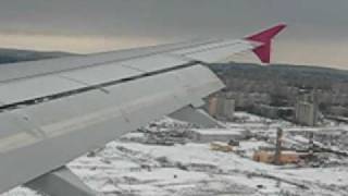 Wizzair Ukraine a320 plane landing in Lviv. 27.02.2008.  Посадка у Львові