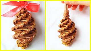 Новогодняя ШИШКА из газетных трубочек! DIY