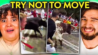 Try Not To Flinch - Extreme Action Sports (Bull Running, Base Jumping, High-Rise Parkour)
