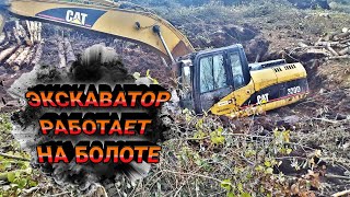 Экскаватор CAT 320 D, Работает на болоте (Excavator CAT 320 D Powered by a Swamp )