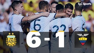 Argentina 6-1 Ecuador (Amistoso Internacional - RESUMEN Y GOLES)