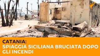 Catania: spiaggia siciliana bruciata dopo gli incendi