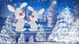 HD Фон для видеомонтажа Футаж Снежный вальс