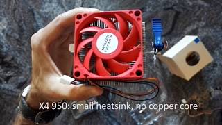 AMD Athlon X4 845 vs. AMD Athlon X4 950 Cooler comparison. unboxing