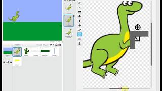 Уроки по Scratch. Динозавр Google Chrome с пистолетом (часть 1)