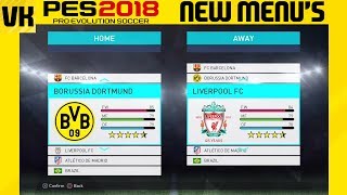 PES 2018 NEW MENU'S