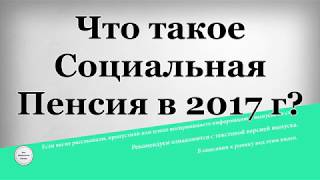 Что такое Социальная Пенсия в 2017 году