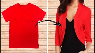 RECICLAR ROPA Y CONVERTIR CAMISA EN SUÉTER - DIY CLOTHES LIFE HACKS - TRANSFORM YOUR OLD CLOTHES