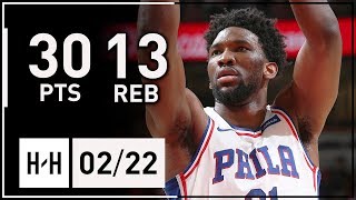 Joel Embiid Full Highlights 76ers vs Bulls (2018.02.22) - 30 Points, 13 Reb, BEAST!