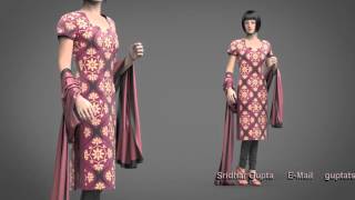 Marvelous designer-CLO3D - Salwar kameez Dress