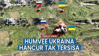 Aksi Kejar-kejaran Tank Rusia dan Kendaraan Militer Humvee Ukraina