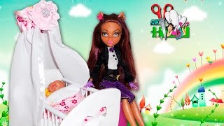Как сделать ДЕТСКУЮ КРОВАТЬ для кукол  Monster High, Barbie, Simba / Muza Rukodeliya ?