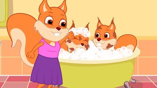 Famille d'Écureuil - Maman a Organisé Une Journée de Bain Vidéos Animé 2020 en Français 13+