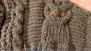 Вязание жакета для мальчика 1,5 года Сова спицами часть 1