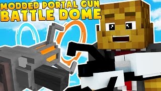 Minecraft PORTAL GUNS AND GRAVITY GUNS MODDED BATTLEDOME CHALLENGE - Minecraft Mod (Part 2)