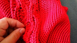Как зашить ( заделать) дырку в вязаном (трикотажном) свитере. Sew a sweater